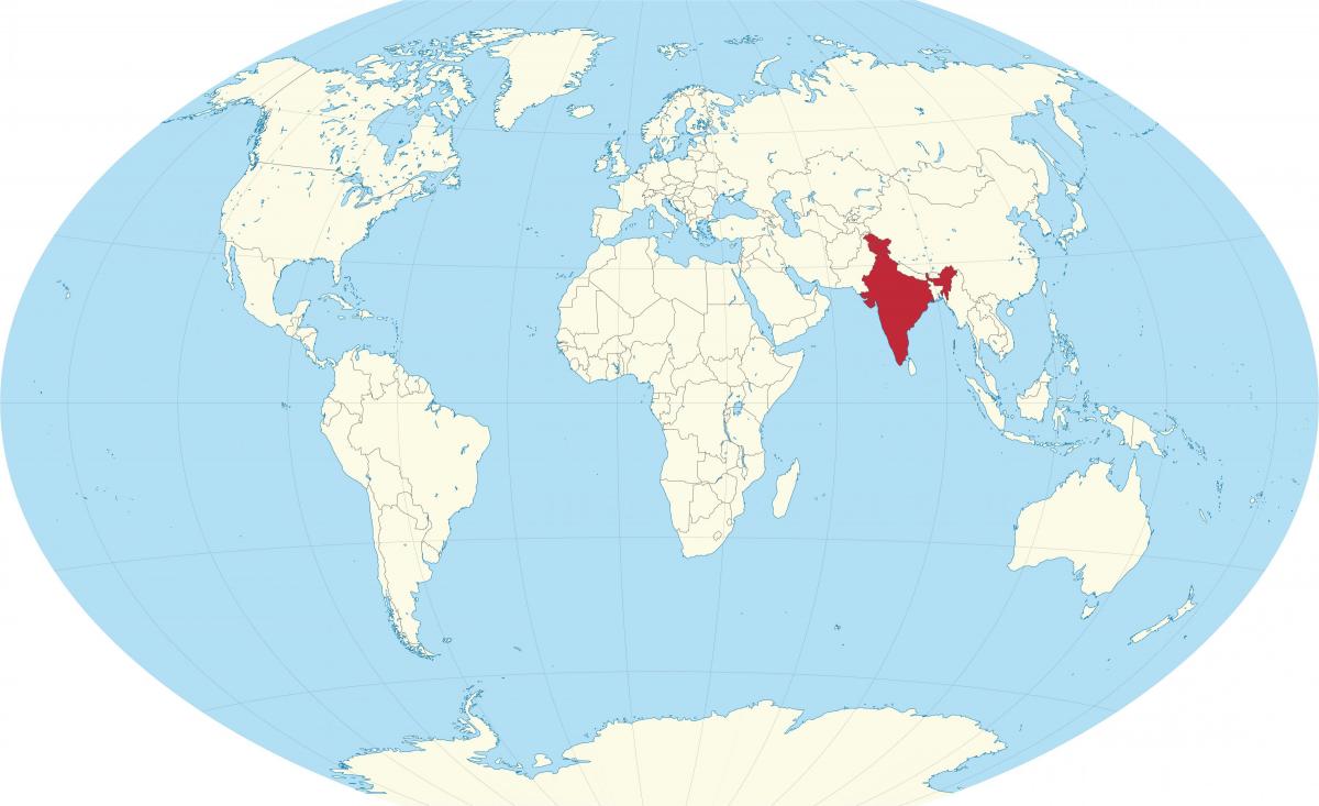 местоположение Индии на карте мира