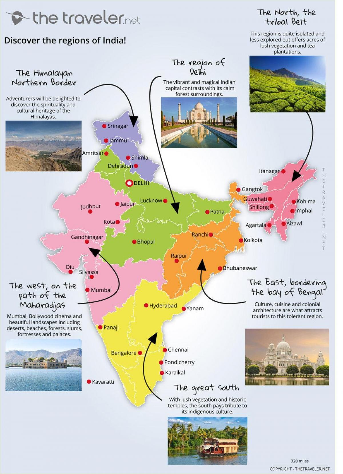 туристическая карта Индии