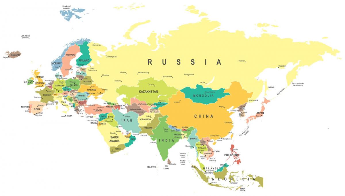 местоположение Индии на карте Азии