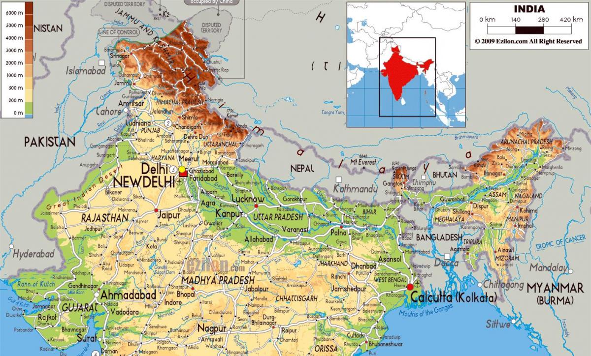 карта Севера Индии