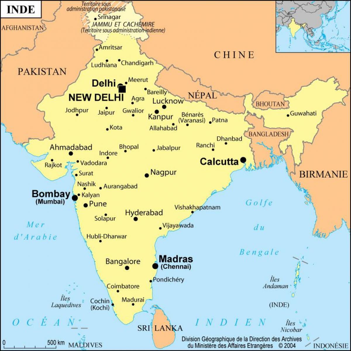карта города Индии